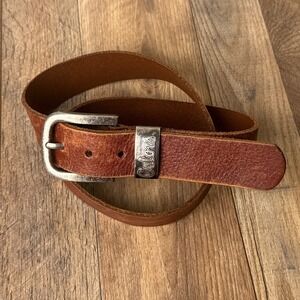 Vintage Florida Gators Leather Belt Mens Size 36 Brown Fossil Full Grain Cowhide
